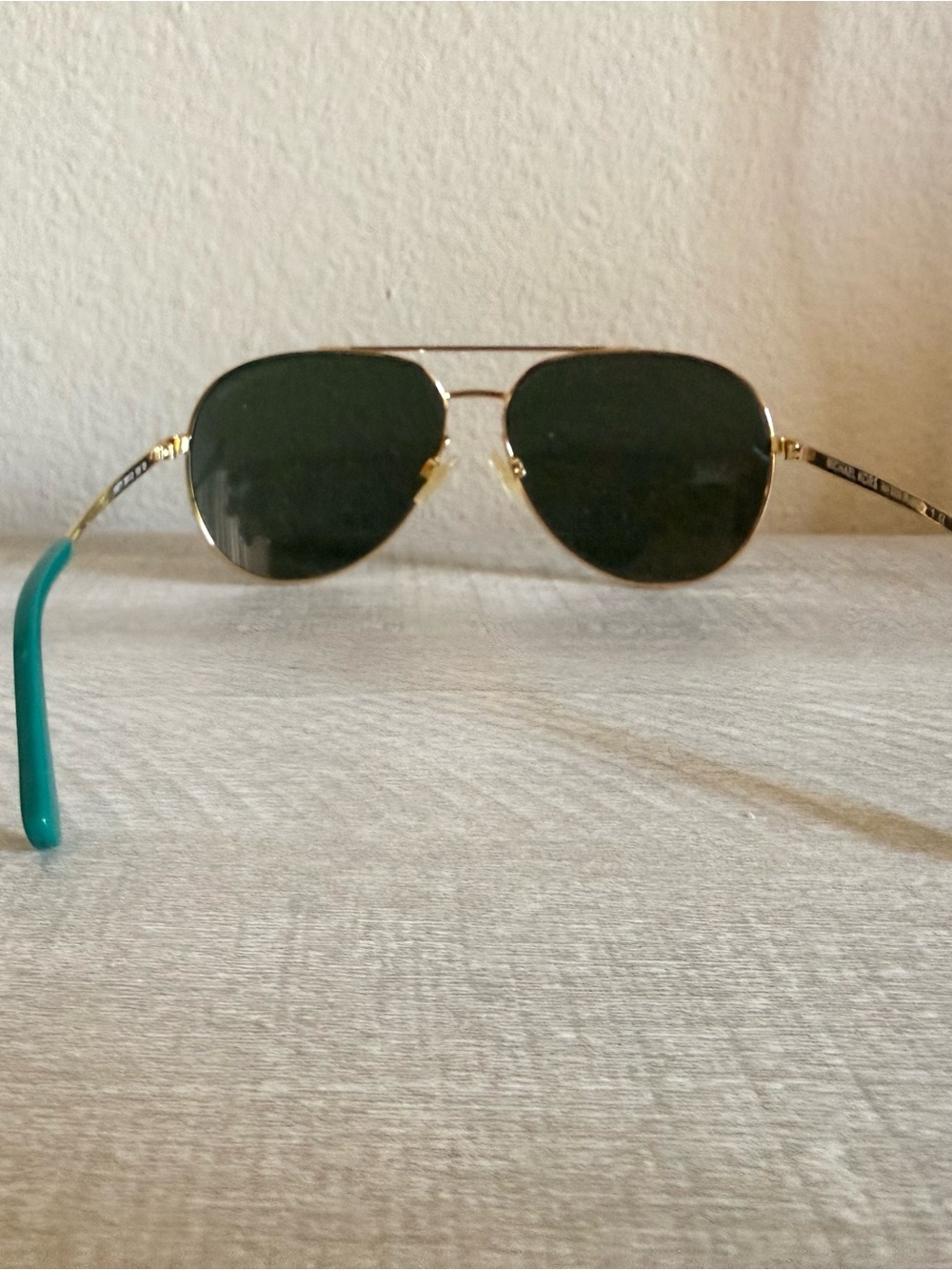 Michael Kors Gold Frame Black Lens Aviator Sunglasses - Picture 4 of 5